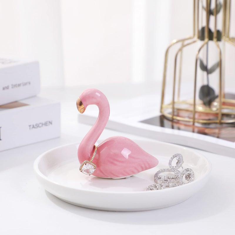 AUTODECO Ceramic Ring Holder Handmade Trinket Dish for Rings Earrings Necklace Organizer Display Great Birthday for Women Flaming - Image 3