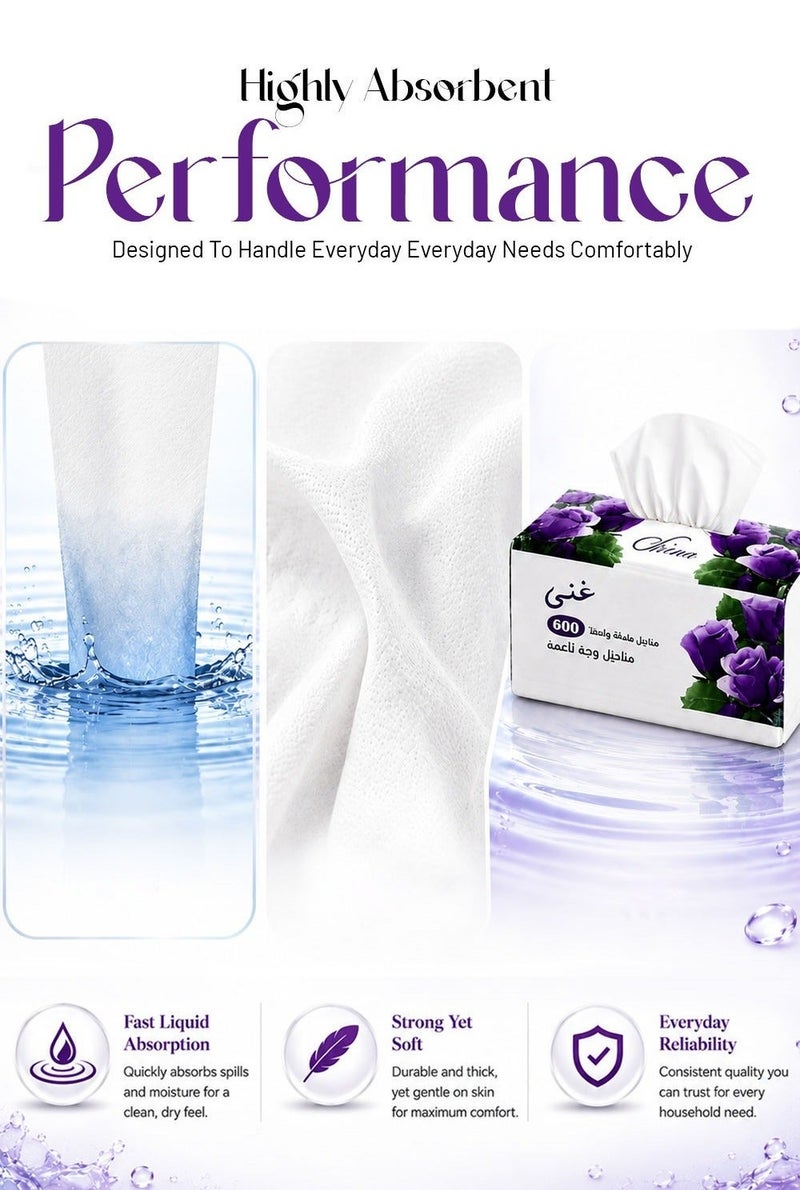 Ghena Soft Disposable Paper Tissues 600 x 30 Pack - 18000 Pcs, Flushable, Skin Friendly, Highly Absorbent - Image 4