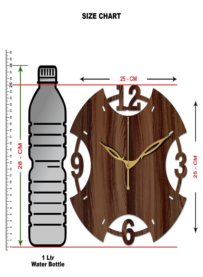 Freny Exim 10" Inch Wooden Wall Clock (Wenge, Small Size, 25cm x 25cm)-003 - Image 3