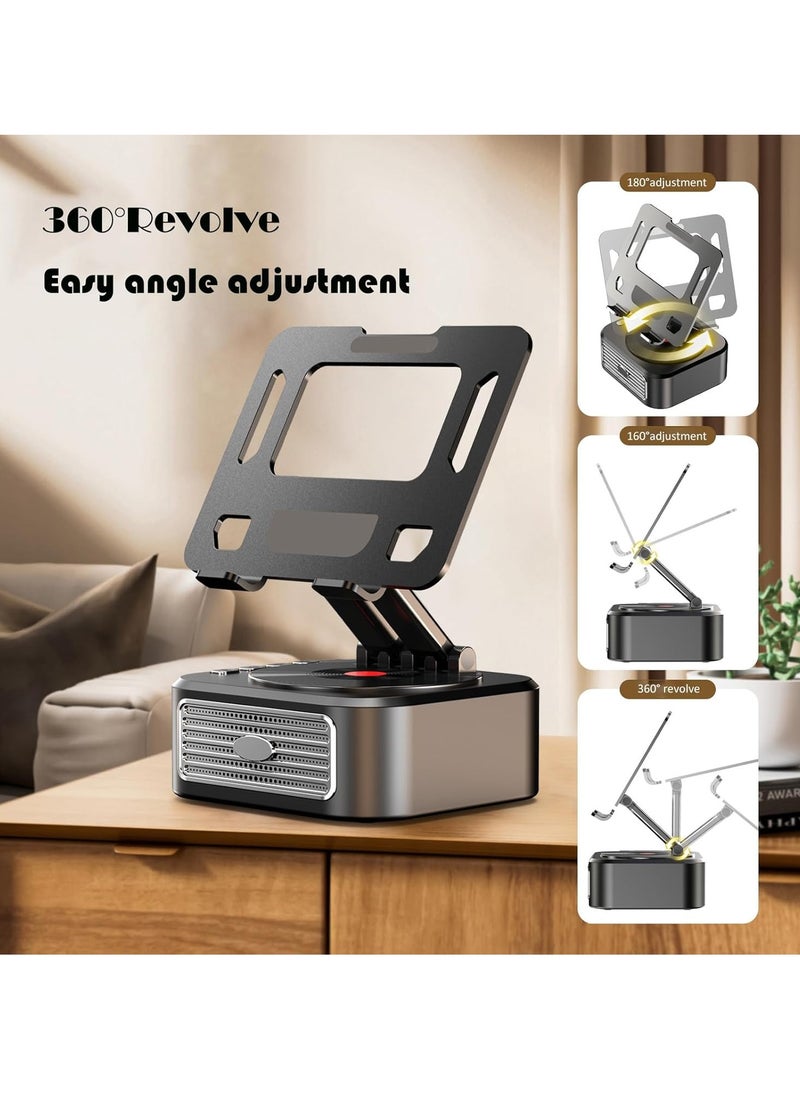 General - Tablet Stand with Wireless Bluetooth Speaker and Non-Slip Base, Phone Stand with Bluetooth Speaker for Home Kitchen and Desktop, Compatible with iPhone/iPad/Samsung - Image 1