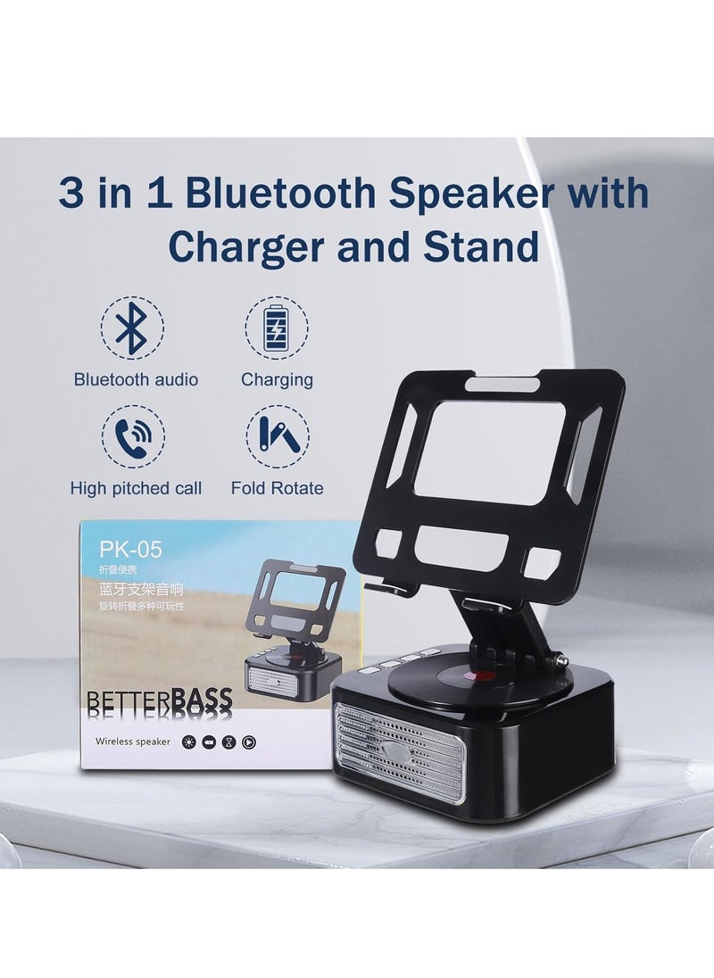 General - Tablet Stand with Wireless Bluetooth Speaker and Non-Slip Base, Phone Stand with Bluetooth Speaker for Home Kitchen and Desktop, Compatible with iPhone/iPad/Samsung - Image 1