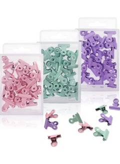 Mixed Color Metal Bulldog Clips, Utility Metal Hinge Clips Binder Clips for Food Bag, Pictures, Photos, Home Office, 75Pcs, (Pink, Green and Purple)