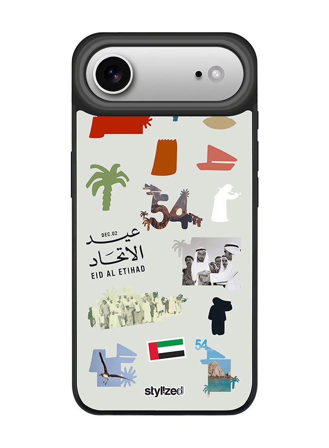 Stylizedd for iPhone Air Case [Compatible with MagSafe] Magnetic cover Slim fit Camera Protection, Shockproof Thin Phone Case- Eid Al Etihad 54th UAE National Day, Light Grey - Image 1