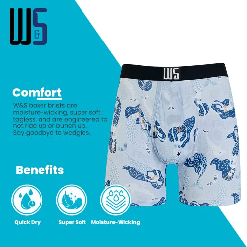 Warriors & Scholars Chafe Safe Pouch Boxer Briefs For Men Pack Of 6, Ultra Soft, Breathable Quick Dry, Moisture-Wicking, Buldge Enhancing Mens Underwear, AM95 L - Image 5