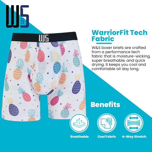 Warriors & Scholars Chafe Safe Pouch Boxer Briefs For Men Pack Of 6, Ultra Soft, Breathable Quick Dry, Moisture-Wicking, Buldge Enhancing Mens Underwear, AM95 L - Image 3
