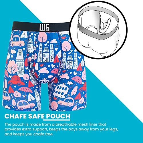 Warriors & Scholars Chafe Safe Pouch Boxer Briefs For Men Pack Of 6, Ultra Soft, Breathable Quick Dry, Moisture-Wicking, Buldge Enhancing Mens Underwear, AM95 L - Image 2