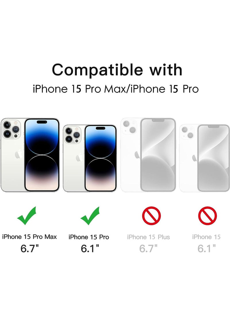 Rock Pow Camera Lens Protector for iPhone 15 Pro 6.1-Inch and iPhone 15 Pro Max 6.7-Inch 9H Tempered Glass Metal Individual Ring Cover HD Clear  - Image 2