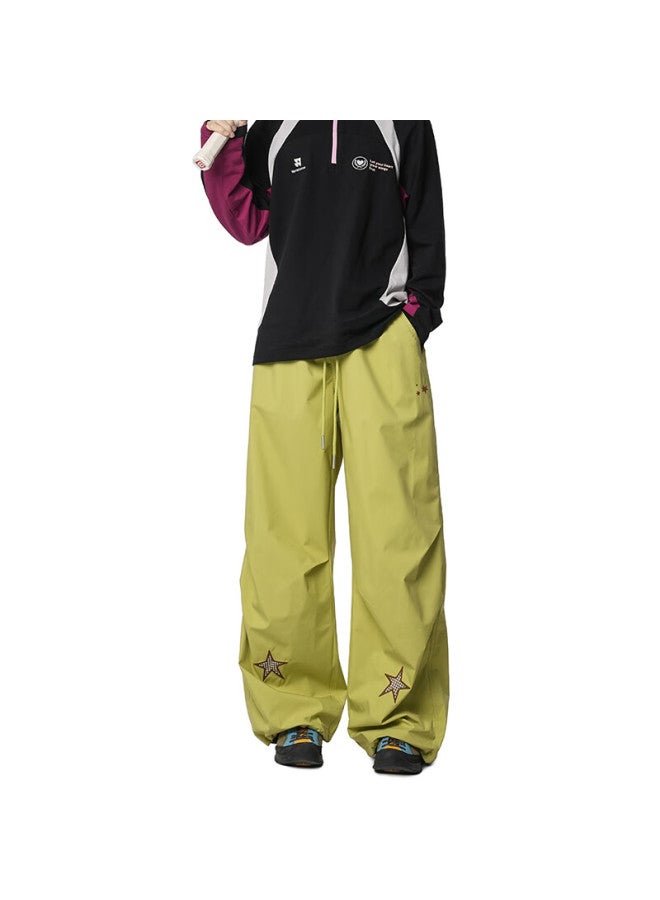 Izexx American-style Star Wrinkle Casual Pants For Men, Spring Paratrooper Casual Trousers, Loose Straight-leg Tactical Long Pants Zw82 Mustard Yellow XL - Image 3
