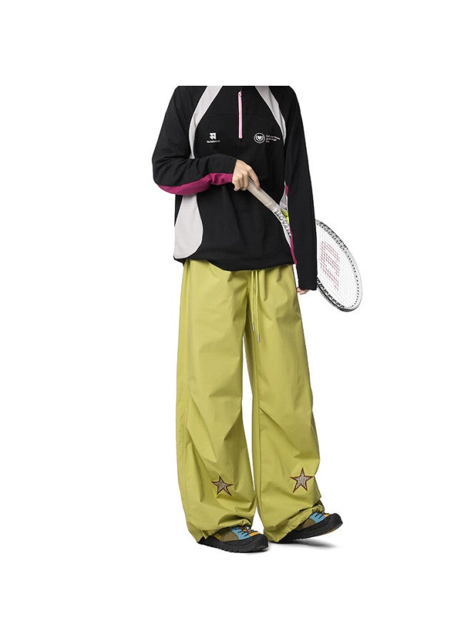 Izexx American-style Star Wrinkle Casual Pants For Men, Spring Paratrooper Casual Trousers, Loose Straight-leg Tactical Long Pants Zw82 Mustard Yellow XL - Image 2