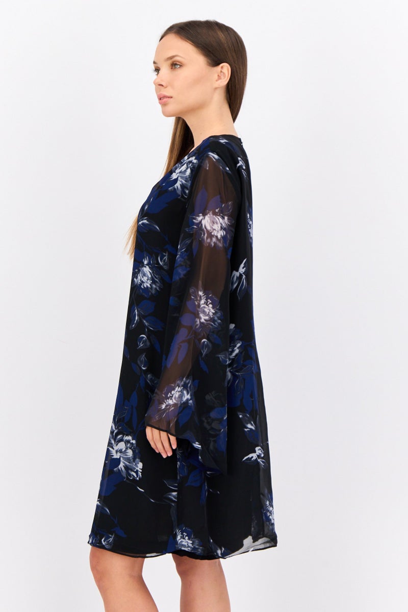 CARMEN MARC VALVO Women Allover Print Midi Dress, Black - Image 2