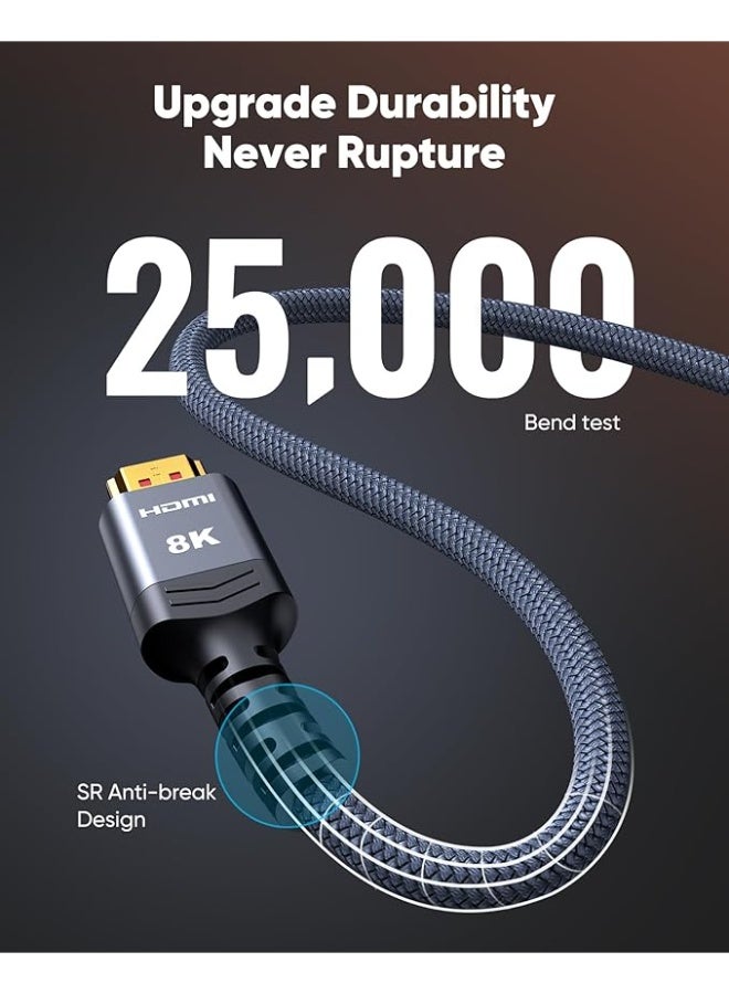 8K DisplayPort Cable 1.4, DP Cable  (8K@60Hz, 2K@240Hz，4K@144Hz,32.4Gbps)，Display Port to Display Port Cable (DP to DP Cable) Compatible for Laptop PC TV Gaming Monitor  - Image 3