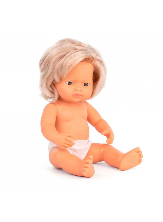 Miniland 15'' Anatomically Correct Baby Doll, Caucasian Girl - Image 1