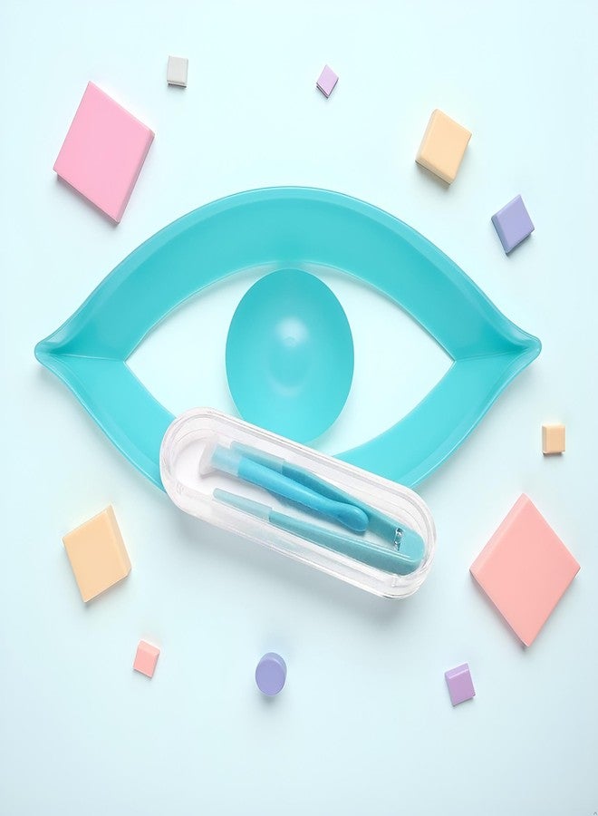 Junfamilee 1 Pc Contact Applicator,Inserter+Tweezer with Soft Tip,Contact Lens Remover Tool,for Contact Lens Cases Health and Household Contact Lens Care(Blue) - Image 3
