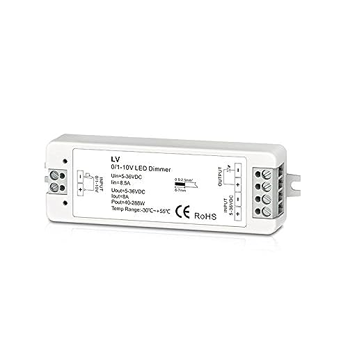 Nutbro 0/1-10V Dimmer 1CH 8A Dimmable Switches Driver 1 Channel 0-10V Constant Voltage LED Dimmer PWM 5-36V - Image 1