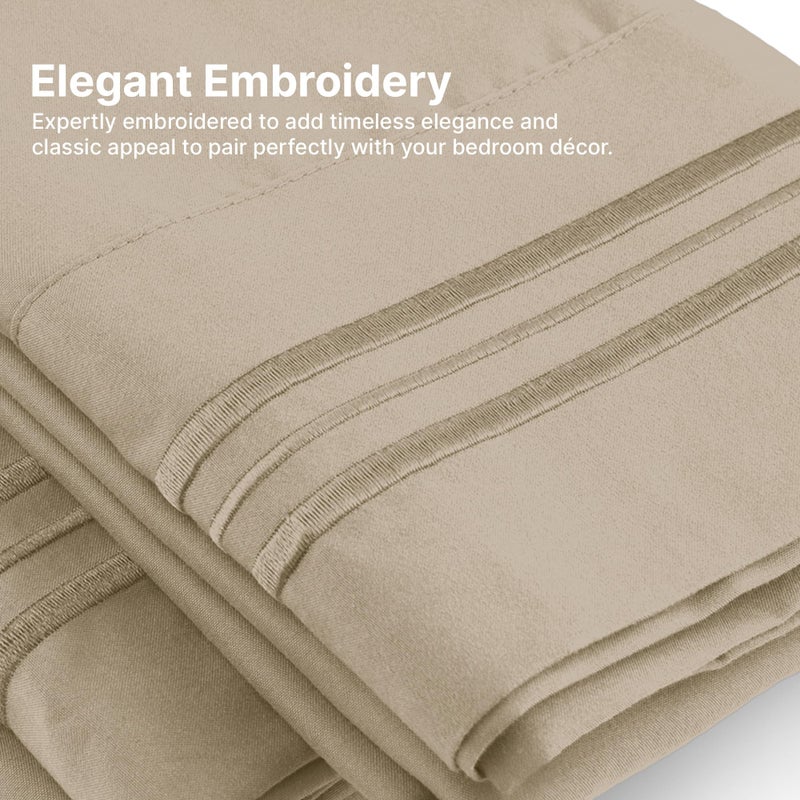 CGK Unlimited Queen Size Pillow Cases Set of 4 - Extra Soft Pack of 4 Pillowcase Covers - Hotel Luxury Pillowcases - Machine Washable Pillow Protectors - 20x40 Pillow Cases 4 Piece - Queen Size Cream Pillow Covers  - Image 3