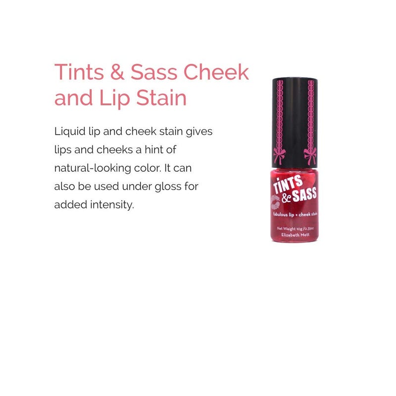 Elizabeth Mott Tints & Sass Lip and Cheek Stain â€“ Long-Lasting Rosy Pink Tint for Lips & Cheeks, Natural Buildable Color, Smudge-Proof, Lightweight, Cruelty-Free Makeup for All Skin Tones (10g/0.35oz) - Image 3