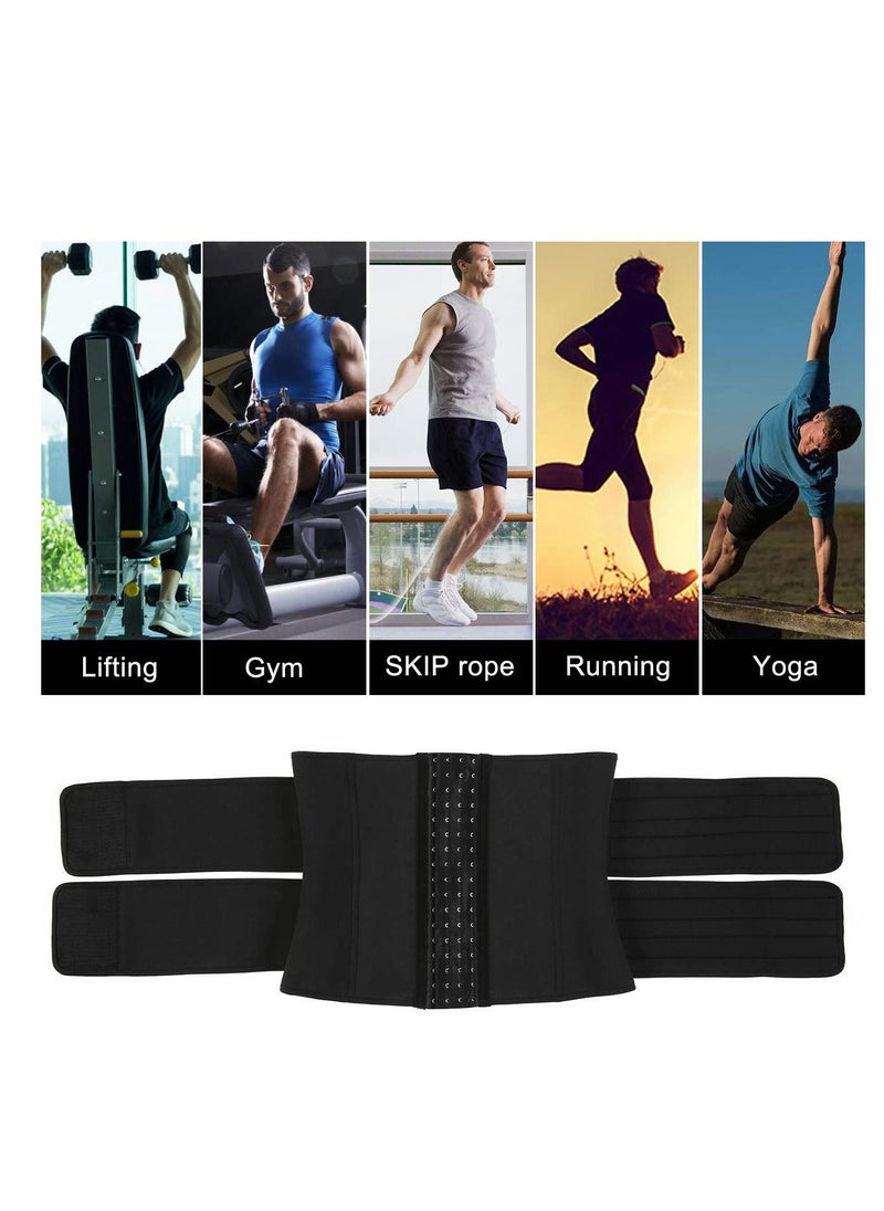 Y&D Mens Workout Waist Trainer Neoprene Corset Sauna Sweat Trimmer Cincher Slimming Belly with Belts, 2XL  - Image 3