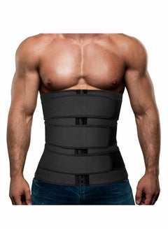 Y&D Mens Workout Waist Trainer Neoprene Corset Sauna Sweat Trimmer Cincher Slimming Belly with Belts, 2XL  - Image 1