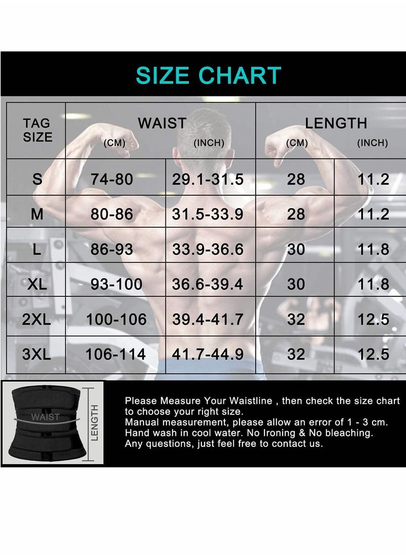 Y&D Mens Workout Waist Trainer Neoprene Corset Sauna Sweat Trimmer Cincher Slimming Belly with Belts, 2XL  - Image 4