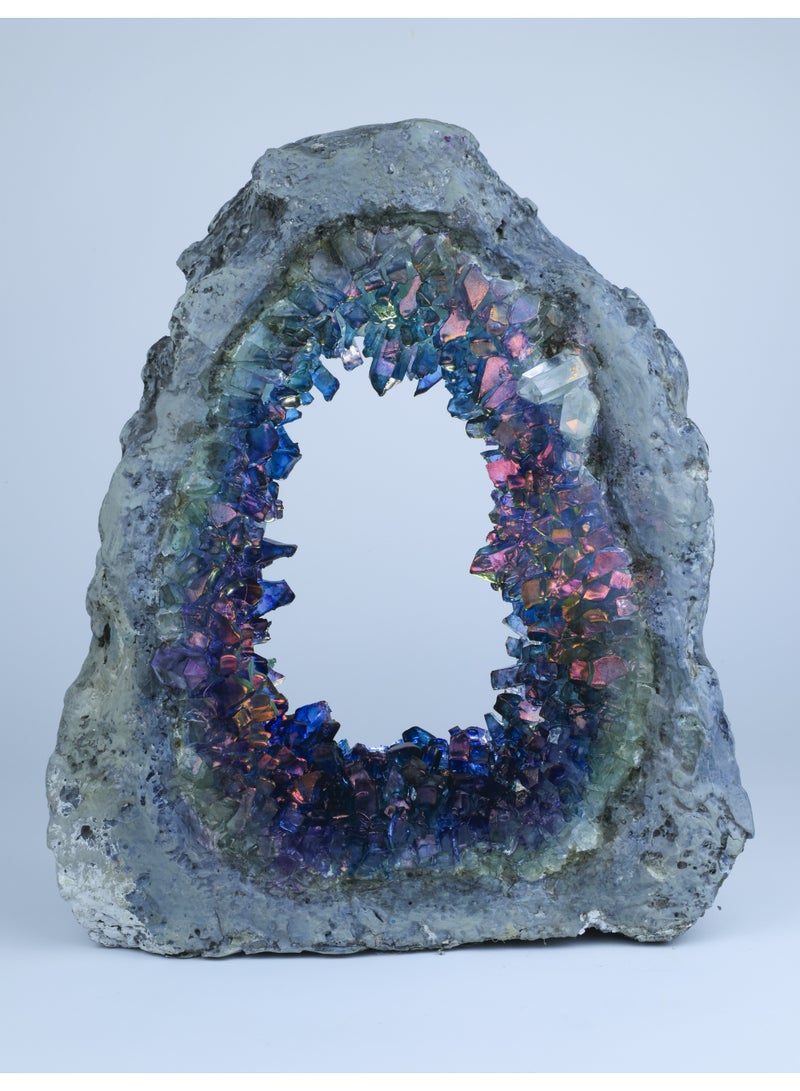 Tanzanite Gemstone Inspired Decorative Art Piece – Sculpted Texture with Crystals