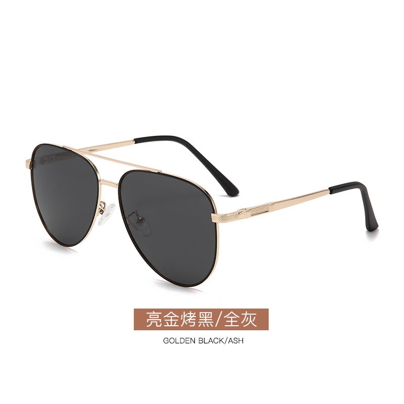 Generic 2023 new sunglasses mens sunglasses fashionable glasses UV-proof strong light driving special glasses Bright gold Black all gray