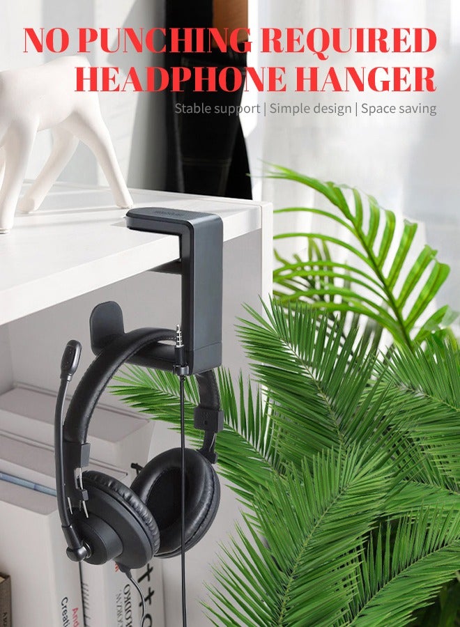 360° Rotating Headphone Holder with Headphone Cable Slot, Portable and Durable Headphone Stand, Desktop Space Saving Design, Easy to Install and Disassemble, Suitable for Office, Home, Travel - Image 2