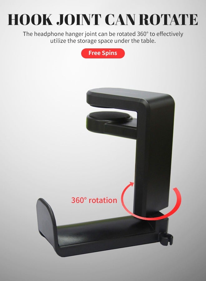 360° Rotating Headphone Holder with Headphone Cable Slot, Portable and Durable Headphone Stand, Desktop Space Saving Design, Easy to Install and Disassemble, Suitable for Office, Home, Travel - Image 5