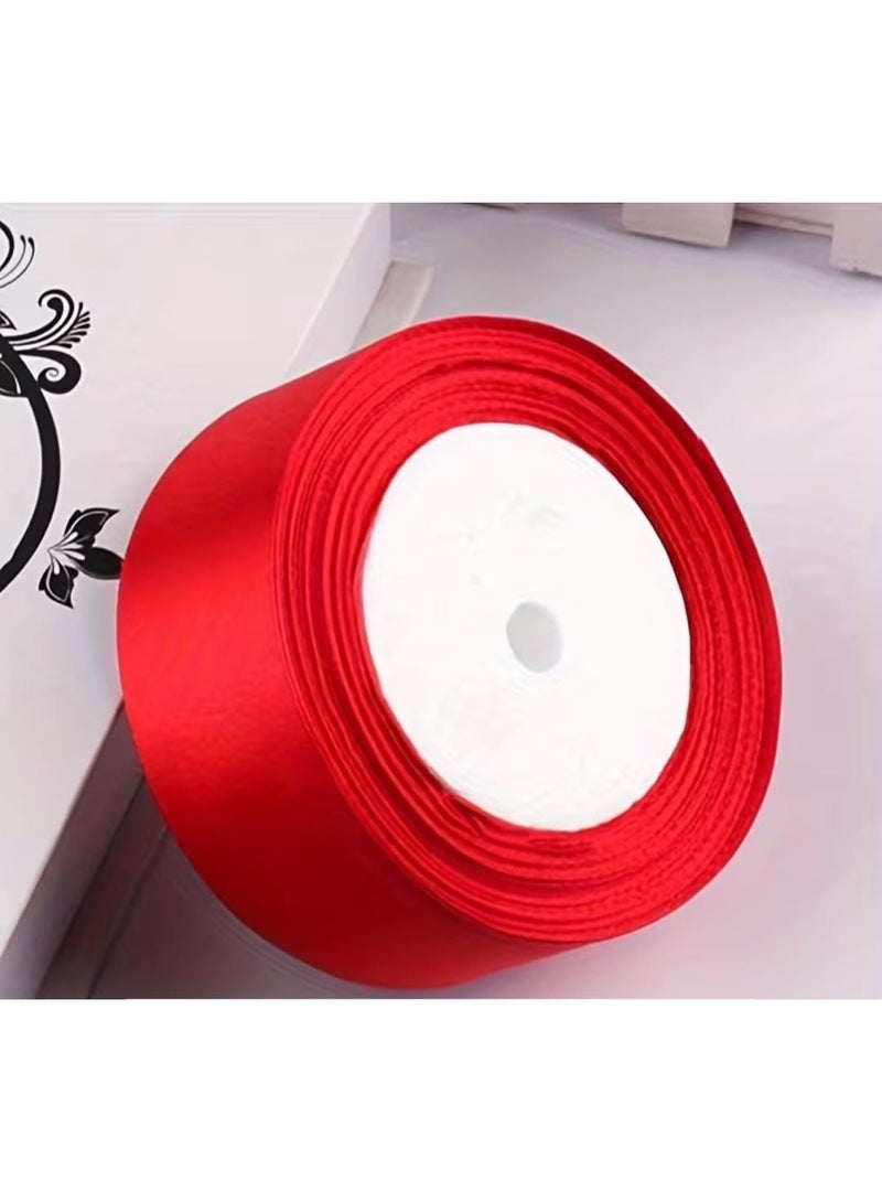 KRONFOL 3 pcs 2.54 cm , 25m Roll (each one) Red Satin Ribbon - Glossy Smooth Surface, Durable Material for Crafts, Wedding Cake Wrapping, Gift Packaging, Bows, Wreaths, Christmas Tree Decorations, Ribbon for Crafts - Image 4