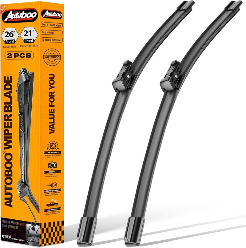 AUTOBOO 26"+21" Windshield Wiper Blade Replacement for Audi A6 A7 S6 S7 RS7 2012-2018 -Original Factory Quality (Pack of 2) - Image 1