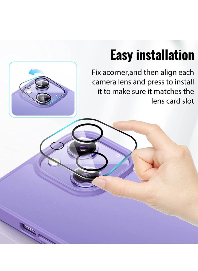 ELTRAZONE [2+2] Camera Lens Protector Compatible with iPhone 14 6.1 inch [2022 RELEASE ] with 2 Pack Tempered Glass Camera Lens Protector+2 Pack Tempered Glass 9H Hardness Ultra HD Easy to Install - Image 5