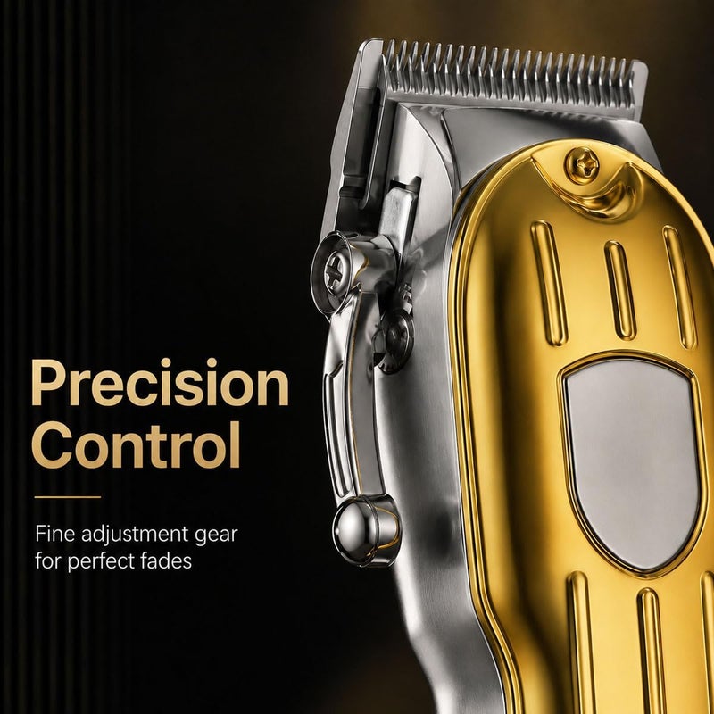 ECVV Professional Hair Clipper for Men, Cordless Rechargeable Hair Trimmer with LED Display, Stainless Steel Precision Blade, 4 Guide Combs, Barber Hair Cutting Kit for Home & Salon Use (Assorted) - Image 5