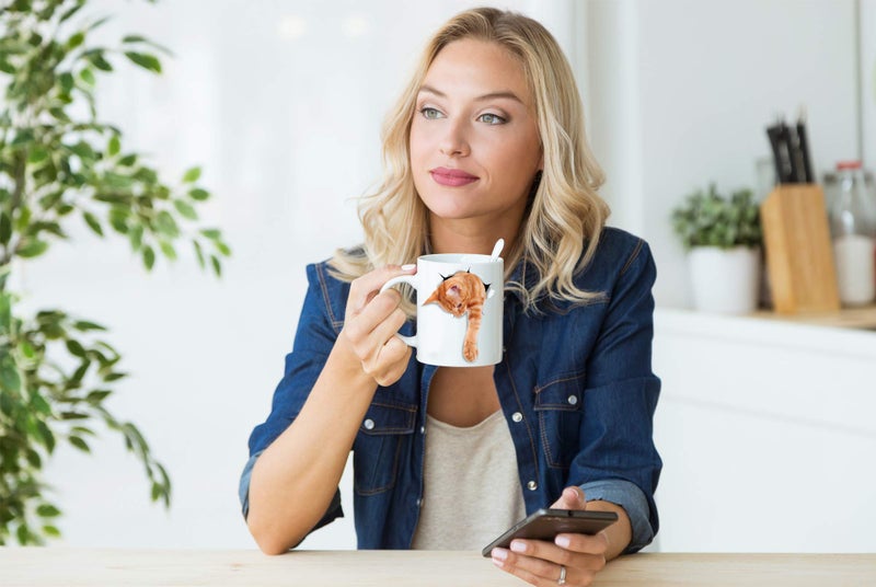 Winston Bear Winston & Bear Adorable Ginger Orange Cat Mug - Funny Ceramic Coffee Mug Gift for Cat Lovers - Perfect Birthday or Christmas, Father's or Mother's Day Gift (11oz) - Image 2