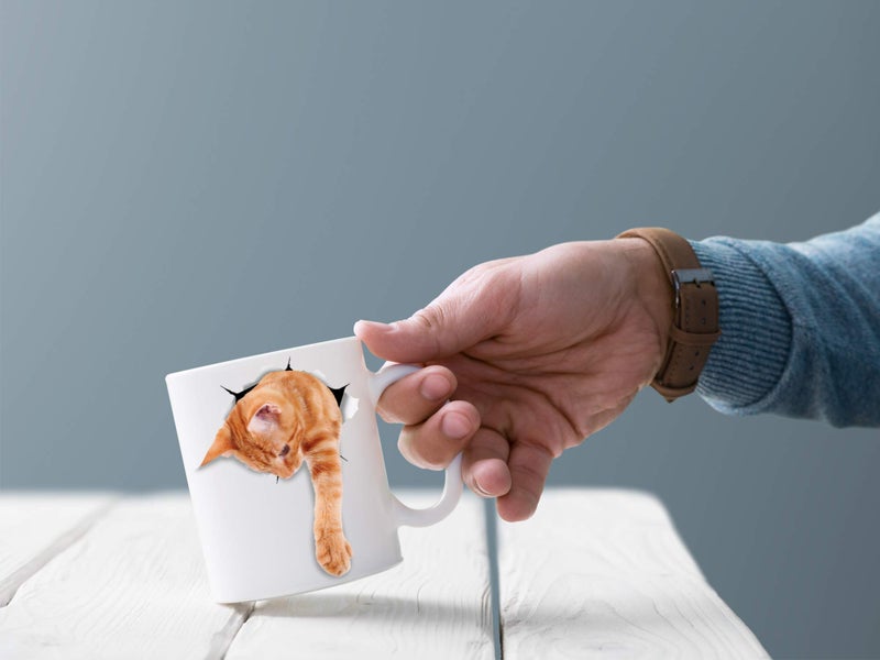 Winston Bear Winston & Bear Adorable Ginger Orange Cat Mug - Funny Ceramic Coffee Mug Gift for Cat Lovers - Perfect Birthday or Christmas, Father's or Mother's Day Gift (11oz) - Image 4