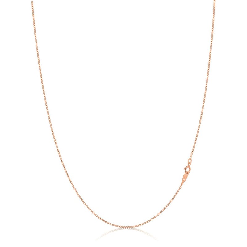 KEZEF Rose Gold Chain Necklace for Women, 1.3mm Silver Cable Chain, 20 Inch, with Spring-Ring Clasp, Italian Made - Image 1