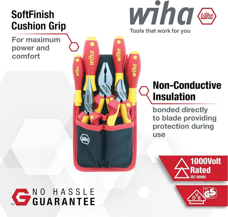 Wiha 32985 7 Piece Insulated Industrial Pliers/Cutters/Drivers Belt Set, One Size - Image 2