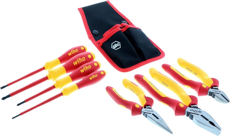 Wiha 32985 7 Piece Insulated Industrial Pliers/Cutters/Drivers Belt Set, One Size - Image 1