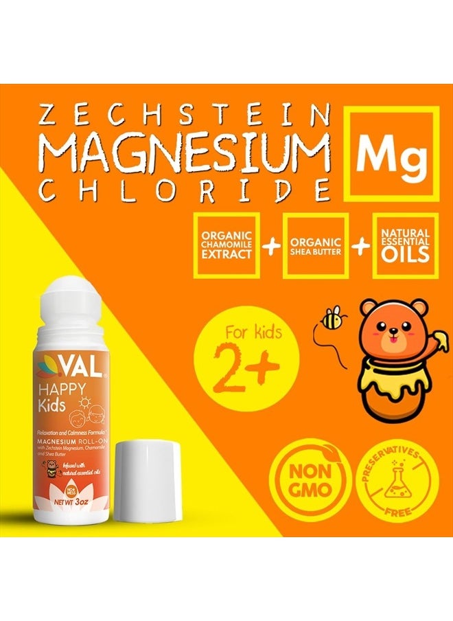 VAL - Magnesium, Roll-on Applicator, Relaxation Formula for Children, Zechstein Magnesium Chloride, Chamomile, Shea Butter and Natural Essential Oils to Help Kids Sleep, Support Balanced Mood - Image 1