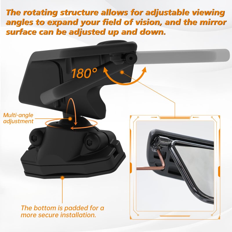 SHEJISI Motorcycle Mirrors for Honda CBR 300R 500R 1000RR 600RR,Kawasaki Ninja 650 500 300 ZX-10R 6R,Suzuki GSX R1000 600,Yamaha R1 R6 R7,Adjustable field of view,Foldable Sport Bike Rear View Mirror - Image 4