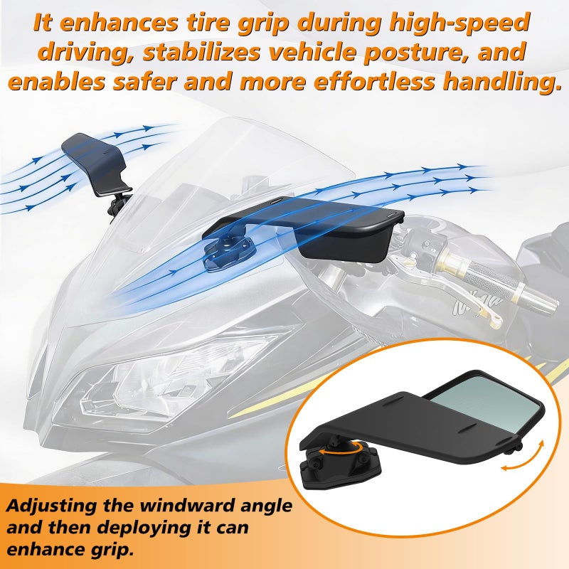 SHEJISI Motorcycle Mirrors for Honda CBR 300R 500R 1000RR 600RR,Kawasaki Ninja 650 500 300 ZX-10R 6R,Suzuki GSX R1000 600,Yamaha R1 R6 R7,Adjustable field of view,Foldable Sport Bike Rear View Mirror - Image 3