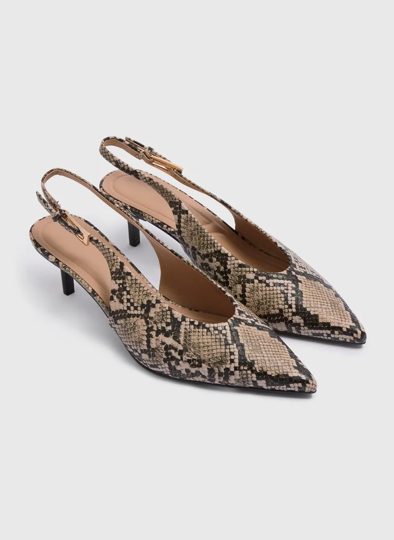 Matalan Snake High Vamp Point Heels