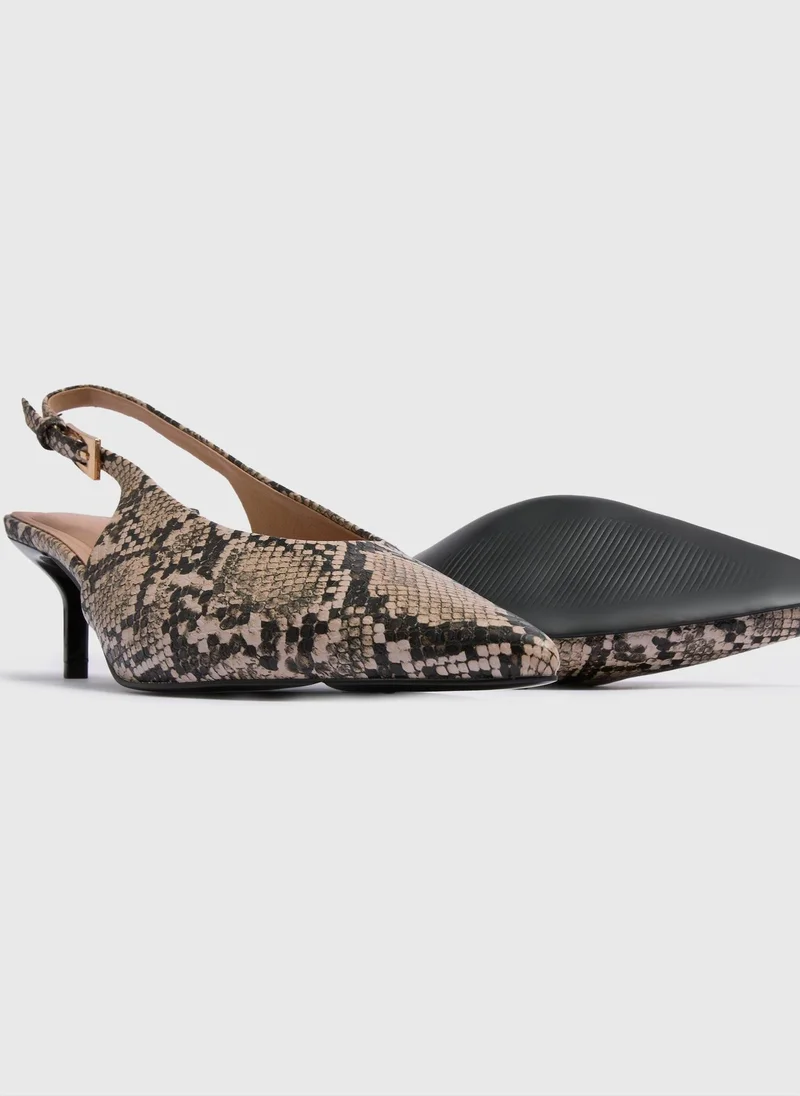 Matalan Snake High Vamp Point Heels