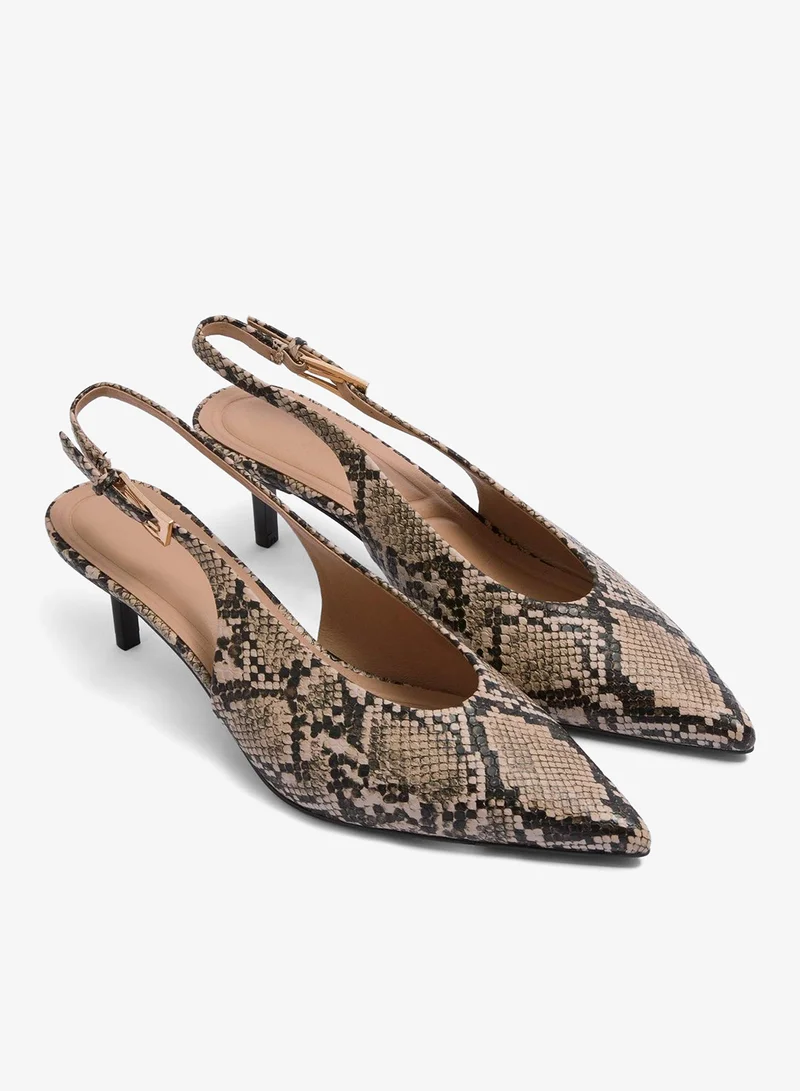 ماتلان كعب مدبب بكعب عالٍ بتصميم ثعبان