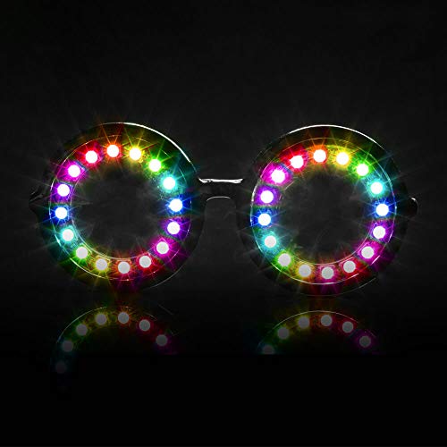 GloFX Programmable LED Glasses 350 Full Color Modes USB Rechargeable Light Up Glasses for Edm Music Festival Rave Party Dance Performance Cosplay Costume - Image 1