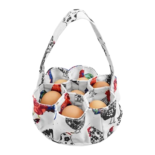 Kryslanix Egg Basket BagsFarmhouse ChickenEggs Holder with 7Bags Handheld EggsPurseFabric Gathering Basket for Collecting FreshEggs Housewife Garden Transport Storage - Image 1