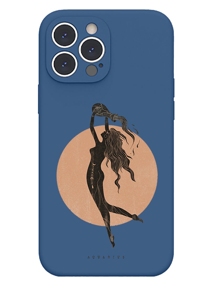 Theodor Protective Slim Fit Case Liquid Silicone Cover with Full Body Protection Anti-Scratch Shockproof Case For iPhone 13 Pro Max Blue  - aries - Image 1