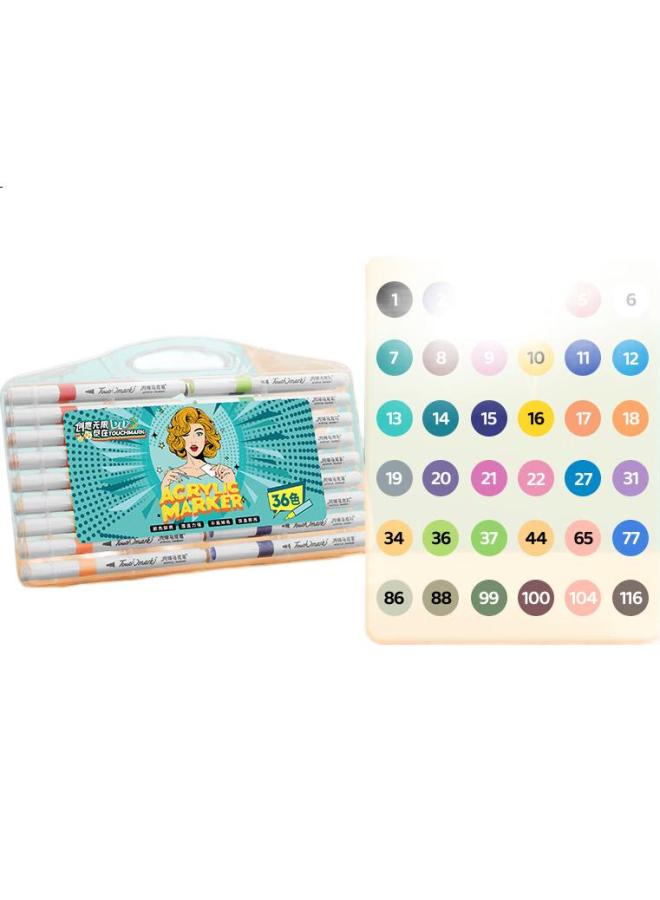 Touch Mark [Super Popular] Touchmark 36-Color Acrylic Markers, Watercolor Pens, Waterproof Quick-Drying Pens, Diy Doodle Drawing Pens, Children'S Student Color Pens, Refill Pen Set, Back-To Gift - Image 2