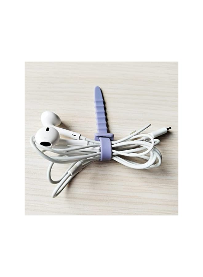 PROMASS 3 Sizes Silicone Cable Straps Cable Management, Long 7.1" Reusable Zip Ties, Silicone Rubber Cable Ties Straps for Wire Organizer, Elastic Cord Ties Cable Organizer for Home Office - Image 3