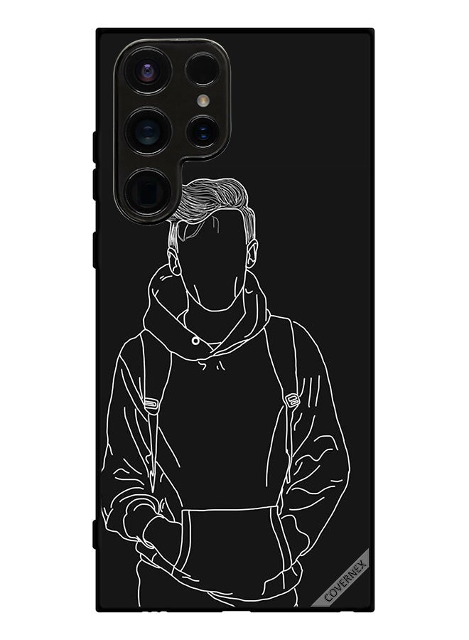 Covernex Protective Case Cover For Samsung Galaxy S23 Ultra Sketch Of Jacket Boy - Image 1