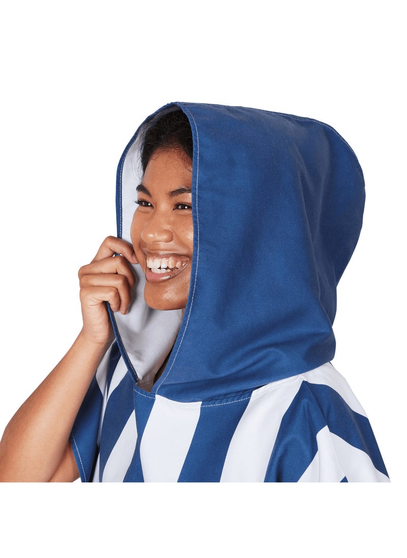 Dock & Bay Dock & Bay Adult Poncho, Hooded Beach Towel with Deep Pockets, Quick Dry, Compact & Lightweight - Large - WHITSUNDAY BLUE  - Image 3