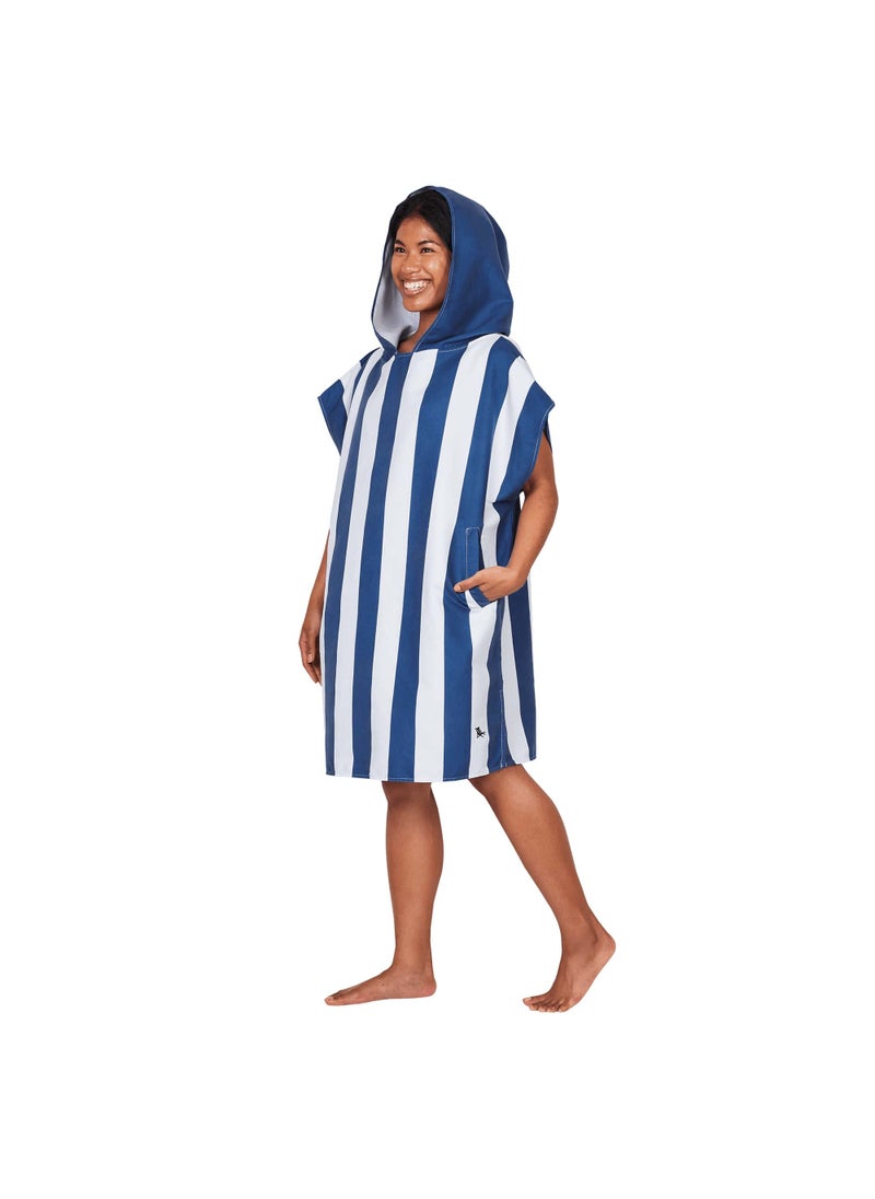 Dock & Bay Dock & Bay Adult Poncho, Hooded Beach Towel with Deep Pockets, Quick Dry, Compact & Lightweight - Large - WHITSUNDAY BLUE  - Image 4